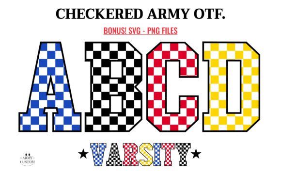 Checkered Army Bundle Font