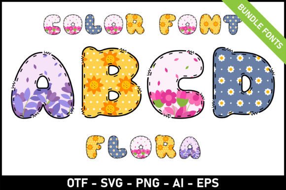 Flora Bundle: A Color Font for Digital Designers