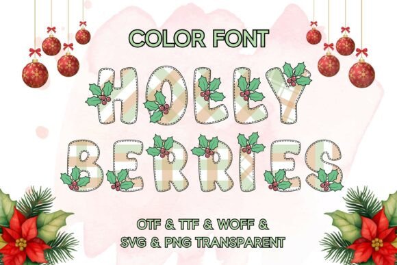 Holly Berries Font for Creative Makers