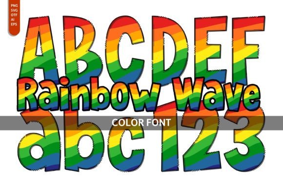 Rainbow Wave Font for Web Design